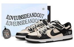 Кроссовки Nike Dunk Skateboard Shoes Women's Low-Top Black/Beige dd1503-101(team62-呼吸女款)