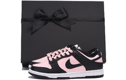 Кроссовки Nike Dunk Skateboarding Shoes Women's Low-top Black, розовый cw1590-100(team59-女款纯黑粉五sbox) | pink