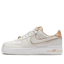 Кроссовки air force 1 low '07 lux 'basketball print' Nike, белый 898889-102 | white/bio beige-white-metallic gold