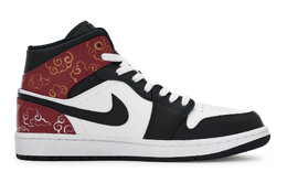 Баскетбольные кроссовки Air 1 Vintage женские с высоким верхом, белый/черный Jordan dq8423-301(team80-女款云上金龙) | red/white black