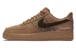 Кастомизированные кроссовки Nike Air Force 1 Skateboarding Shoes Unisex, темно-коричневый cj9179-200(team10-雪花图案) | dark brown