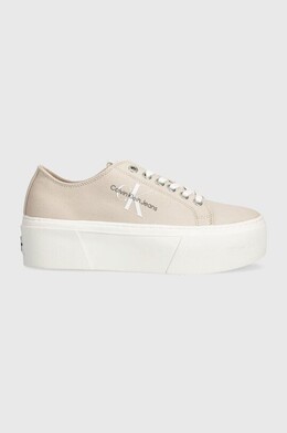 Кроссовки FLATFORM+ CUPSOLE LOW TXT Calvin Klein Jeans, бежевый ppyx-obd0cr_02x | beige
