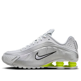 Кроссовки shox r4 'white metallic silver' Nike, белый ar3565-102 | white/metallic silver/volt