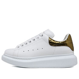 Кроссовки oversized sneaker 'gold crocodile' Alexander McQueen, белый 553770whybq9075 | white/copper