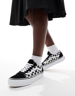 Vans — Checkerboard Old Skool — кроссовки на платформе в черно-белую клетку 127489101 | nero/bianco (a scacchi)