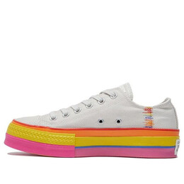 Кроссовки chuck taylor all star lift low 'rainbow - vintage white' Converse, белый 564992c | white
