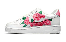Кроссовки для скейтбординга Air Force 1 женские с низким верхом, белый/зеленый/розовый Nike dd8959-100(team5-女款粉红花卉) | pink