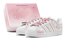 Кроссовки для скейтбординга Superstar, унисекс, низкие, белый Adidas eg4958(teams2-粉星球小兔s-box) | pink