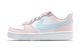 Кроссовки для скейтборда Court Borough 2 женские, низкие, синий Nike bq5448-100（team49-夏日椰椰冰） | white/pink