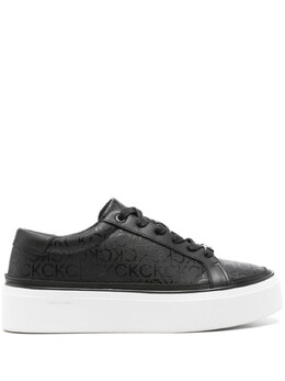 Кроссовки на плоской платформе с монограммой Calvin Klein, черный hw0hw01911 | черный