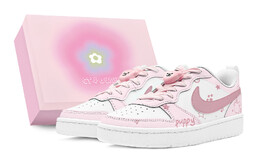 Кроссовки для скейтборда Court Borough женские низкие розовый/белый Nike bq5448-100（team88-萌犬漫步粉s-box) | white/pink