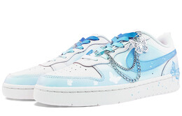 Кроссовки Nike Court Borough Series Skateboard Shoes Women's Low-Top White Blue bq5448-100(team40-gs梦蝶蓝)