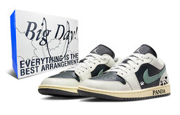 Баскетбольные кроссовки Air 1 Vintage Unisex Low-top Off White/Green Jordan dc0774-001（team187-摔倒熊猫倒钩5.0） | olive green