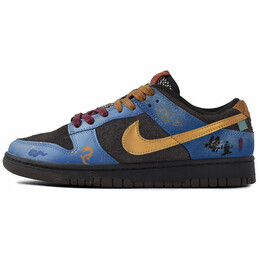 Кеды Nike Dunk Skateboard Unisex Low-Top, синий/коричневый/золотой fv0395-200(team96-黑神话悟空孙行者) | brown blue