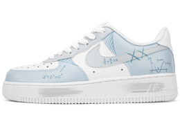 Кроссовки Nike Air Force 1 Skateboarding Shoes Women's Low-top White/blue, синий dd8959-100(team18-青春轨迹） | blue