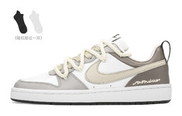 Кроссовки Nike Court Borough Skateboard Shoes Women's Low-Top Gray Brown/Beige bq5448-104(teama-浪漫奶咖s-box)