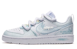 Женские кроссовки для скейтбординга Nike Court Borough Low, Light Blue bq5448-100(team177-井天碧烟--box) | light blue