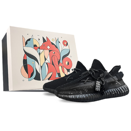 Кроссовки Adidas Yeezy Boost 350 V2 Lifestyle Shoes Unisex Low-top Black/Gray, черный/серый hq4540(team40-雾霾银灰sbox) | black/gray