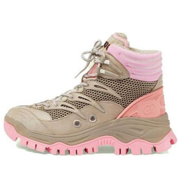 Кроссовки lace-up ankle boot 'beige pink' Gucci, бежевый 700256-2kd20-9597 | beige/pink