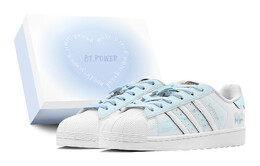Кроссовки Adidas Superstar Skateboarding Shoes Unisex Low-top Blue, белый/синий eg4958(team88-冰蓝告白s-box) | white/blue