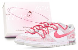 Кроссовки Nike Dunk Skateboarding Shoes Unisex Low-top White/gray/pink, серый/розовый hf0730-160(team52-心无禁忌s-box) | gray/pink