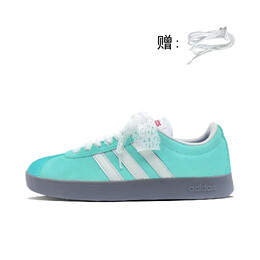Кроссовки Adidas Neo X Adidas Vl Court Classic Skateboarding Shoes Unisex Low-top Cyan, голубой hq1802(team332-碧波荡漾） | lake blue