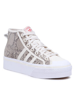 Кроссовки на красивой платформе средней длины Adidas, бежевый nizza platform mid shoes hq1981 | beige
