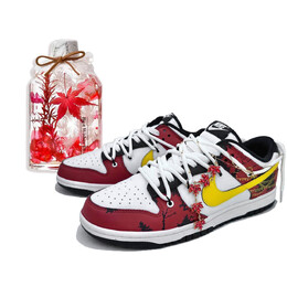 Кроссовки Nike Dunk Skateboarding Shoes Unisex Low-top Red/Black, цвет Burgundy dd1391-100（team307-永生花瓶暮色红叶） | burgundy