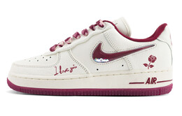 Кроссовки Nike Air Force 1 Skateboarding Shoes Women's Low-top White/red, цвет Burgundy fz5068-161(team119-花香玫瑰) | burgundy