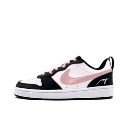 Кроссовки Nike Court Borough 2 Skateboarding Shoes Women's Low-top Black/pink/white, розовый bq5448-115(team156-mg人气粉4.0) | dark obsidian/fierce pink/white