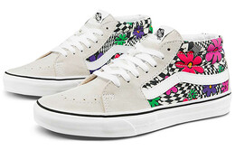 Кроссовки Vans SK8-Mid Flower Plaid White/Grey Women's vn0a3wm340g