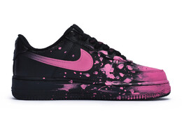 Кроссовки Nike Air Force 1 Skateboarding Shoes Unisex Low-top Black/powder, черный/розовый cw2288-001(team80-疯狂涂鸦红s-box) | black/pink