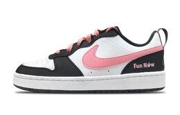 Кроссовки Nike Court Borough Skateboard Shoes Women's Low-Top Pink, черный/розовый bq5448-115（team49-浅恋） | black/pink
