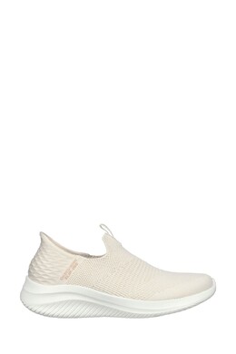 Уютные кроссовки Ultra flex 3 0 в полоску Skechers, бежевый n55-362 | cream
