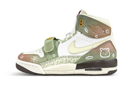 Баскетбольные кроссовки Legacy 312 Vintage, женские, высокие, коричневые/красные Jordan fd9909-111(team76-gs渐变涂鸦熊)