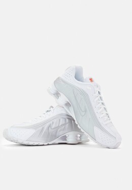 Кроссовки на шнуровке SHOX R4 Nike, белый ni111a1h8-a11 | white/silver-coloured/orange