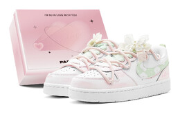 Кроссовки Nike Court Borough Skateboarding Shoes Women's Low-top Green/pink/white, розовый bq5448-100(teams2-仲夏蝶舞s-box) | pink