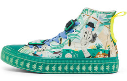 Кеды Kappa Canvas Shoes Unisex High-Top Grass Leaf Green/Wheat Yellow k0cx5vs15c-3615