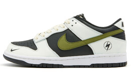 Кроссовки Nike Dunk Skateboarding Shoes Women's Low-top Cloud White/Core Black/Green Spark, цвет Customized cw1590-100(team44-青墨仲夏) | customized