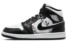 Кастомизированные кроссовки Air Jordan 1 Vintage Basketball Shoes Women's, черный/белый dv0991-101(team181-仙鹤青山) | black