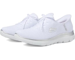 Кроссовки Skechers Summits Night Chic Hands Free Slip-Ins, цвет White/ Silver 9967947 | white/ silver
