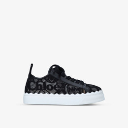 Кожаные кроссовки Lauren с кружевом Chloé, черный r03864567 | black