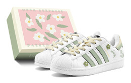 Кроссовки для скейтбординга Superstar, унисекс, низкие, белый Adidas eg4958(teams2-童趣小鸭s-box) | emerald green