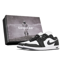 Кроссовки Air Jordan 1 Vintage Basketball Shoes Unisex Low-Top Black 553558-152(team210-熊猫s-box) | white