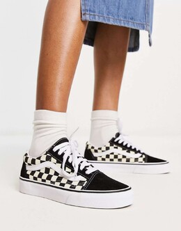 Кроссовки Vans Old Skool Checkerboard, белый/черный 127484719 | white