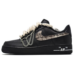 Кроссовки Nike Air Force 1 Skateboarding Shoes Unisex Low-top Black/Brown, черный cw2288-001(team114-男女款复古蛇皮) | black