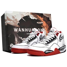 Кроссовки Nike Flight Legacy Vintage Basketball Shoes Unisex Mid-top Red/Black, белый bq4212-100(team113-涂鸦s-box) | white