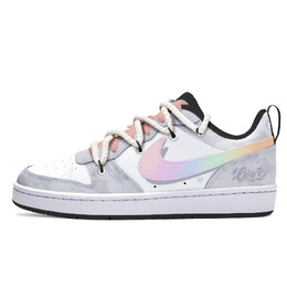 Кроссовки Nike Court Borough Skateboarding Shoes Women's Low-top Grey/white, серый/белый bq5448-115 (team202-彩虹独角兽) | gray/white