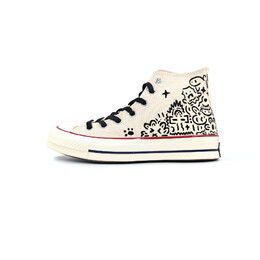 1970-е годы Кеды унисекс с высоким берцем, не совсем белые Converse 162053c（team264-涂鸦大作战） | off white
