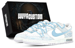 Кроссовки Nike Dunk Skateboarding Shoes Unisex Low-top White/gray/blue, синий hf0730-160(team52-心无禁忌蓝s-box) | washed blue